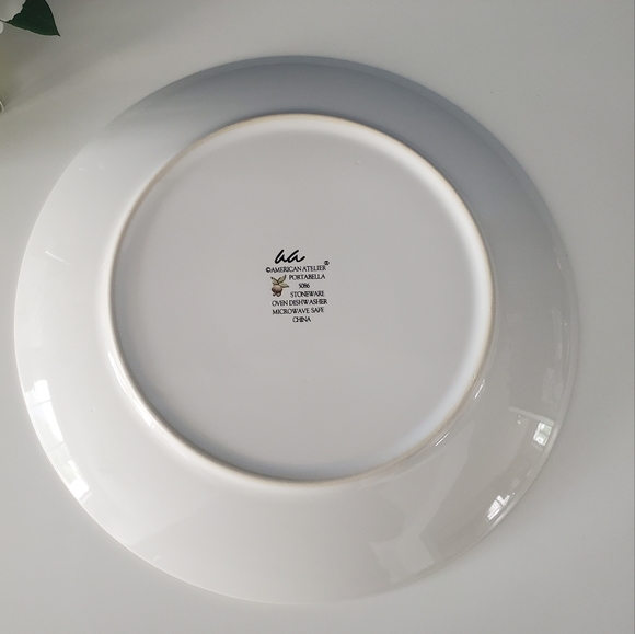 12 Inch Stoneware Platter Plate Portabella Mushroom American Atelier - Picture 2 of 7